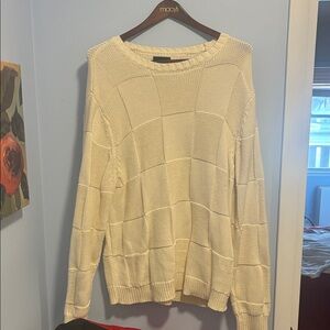 Lucky Brand Ivory Knit Crew Neck Sweater